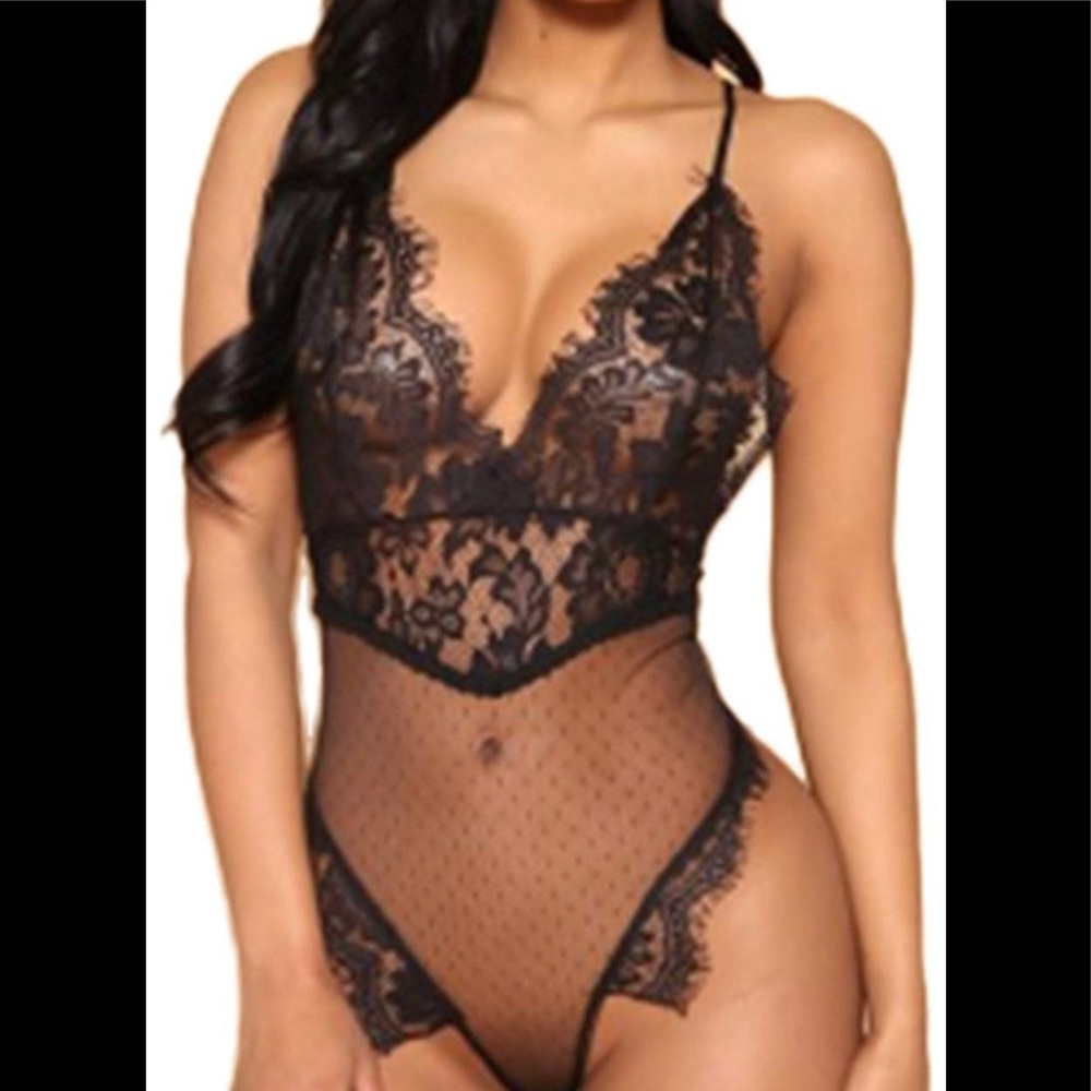 Lingerie forWomen One Piece Lace Babydoll Bodysuit